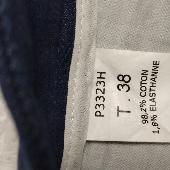 Sandro Blue Dark Wash Mid Rise Zipper Front Wide Flare Leg Dress Denim Pant - Picture 7 of 13